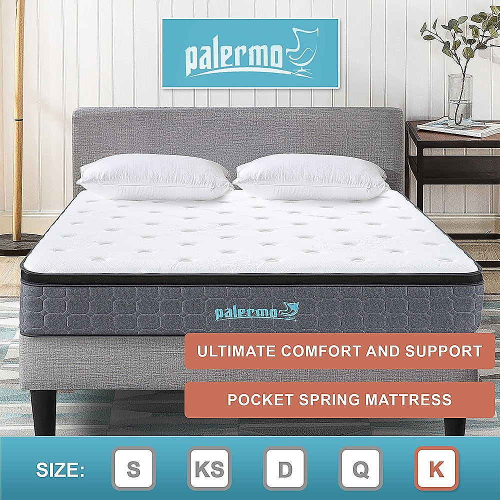 King Euro Top Pocket Spring Mattress - Motion Isolation Comfort with CertiPUR-US Certified Foam Layers V63-930301