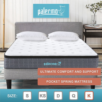 King Euro Top Pocket Spring Mattress - Motion Isolation Comfort with CertiPUR-US Certified Foam Layers V63-930301