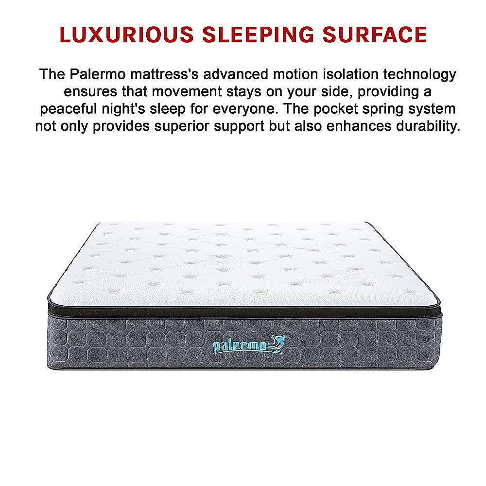 King Euro Top Pocket Spring Mattress - Motion Isolation Comfort with CertiPUR-US Certified Foam Layers V63-930301