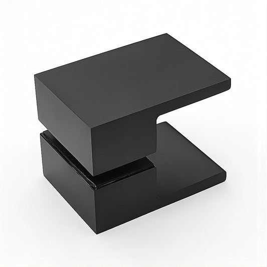 Brass Shower Door Square Double Pull Handle in Black V63-930331