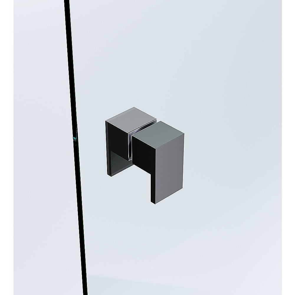 Brass Shower Door Square Double Pull Handle in Black V63-930331