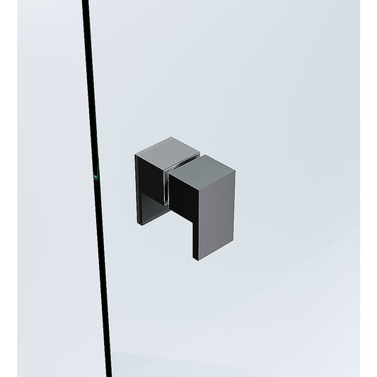 Brass Shower Door Square Double Pull Handle in Black V63-930331