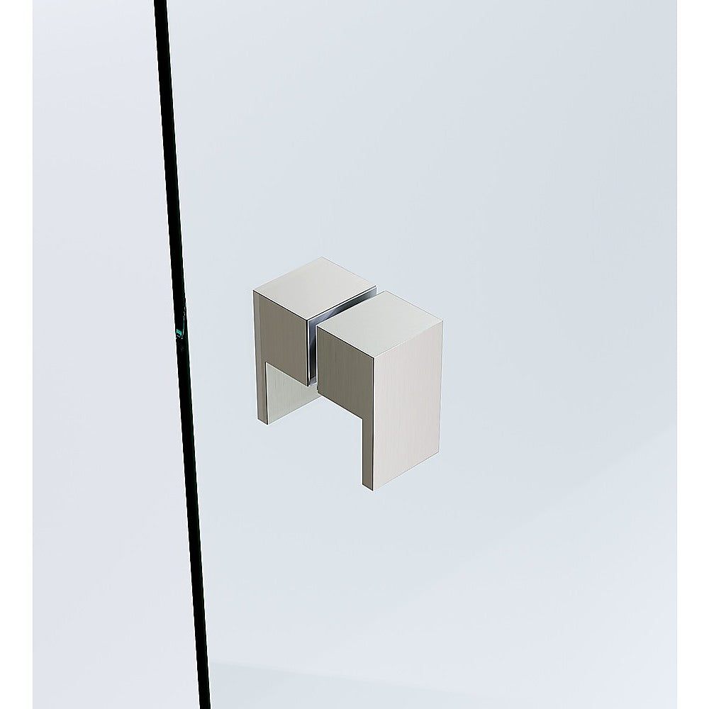 Brass Shower Door Square Double Pull Handle in Nickel