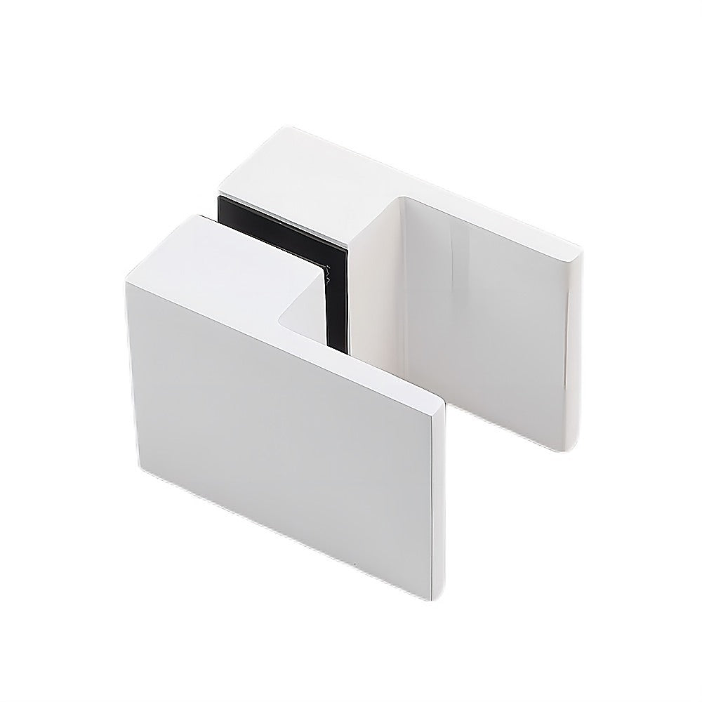 Brass Shower Door Square Double Pull Handle in White
