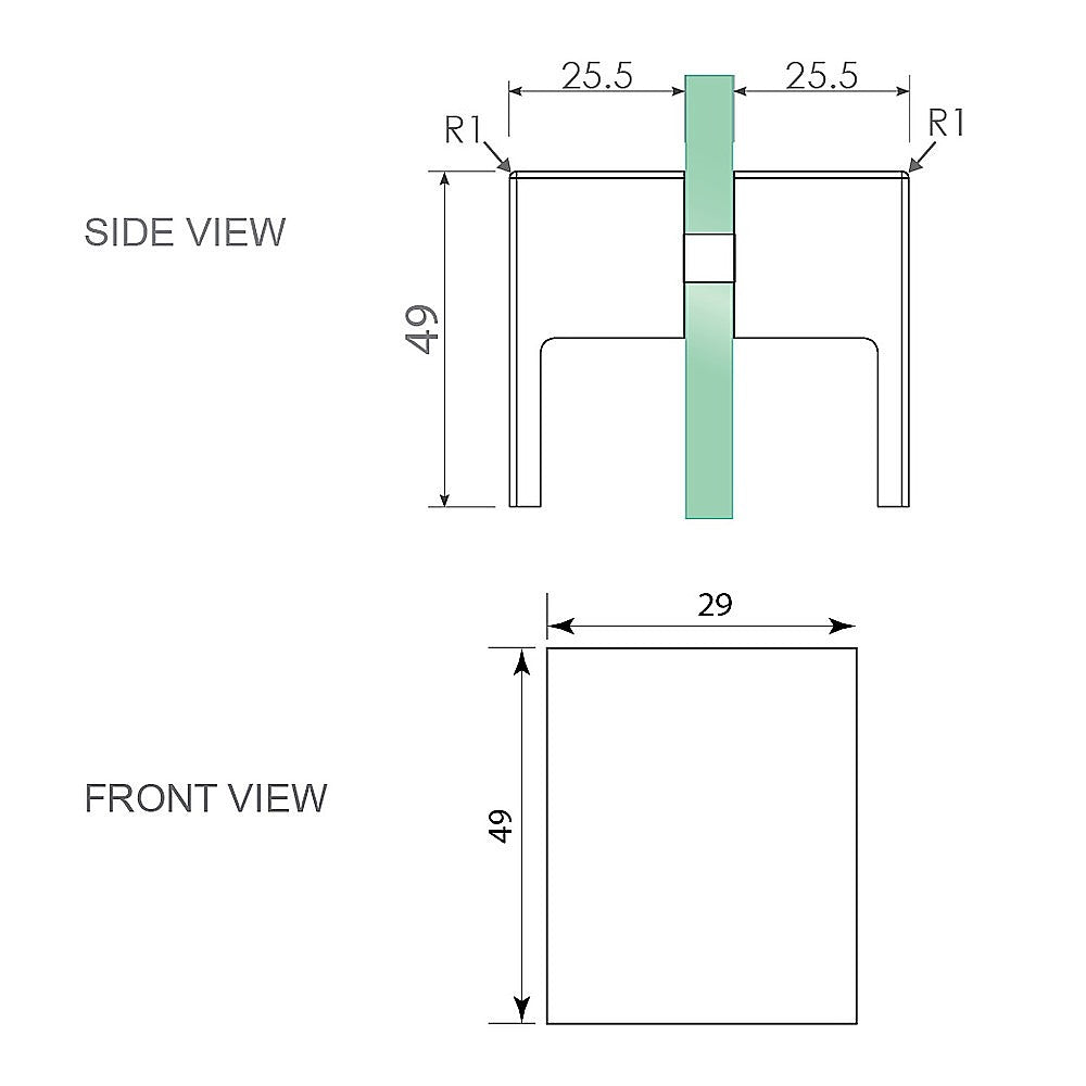 Brass Shower Door Square Double Pull Handle in White