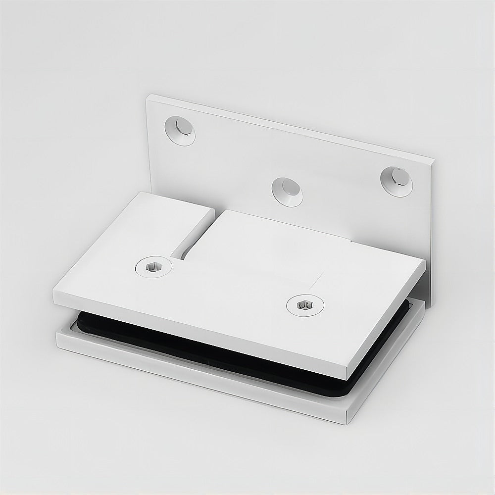 90 Degree Stainless steel Glass Shower Door L-Hinge in White