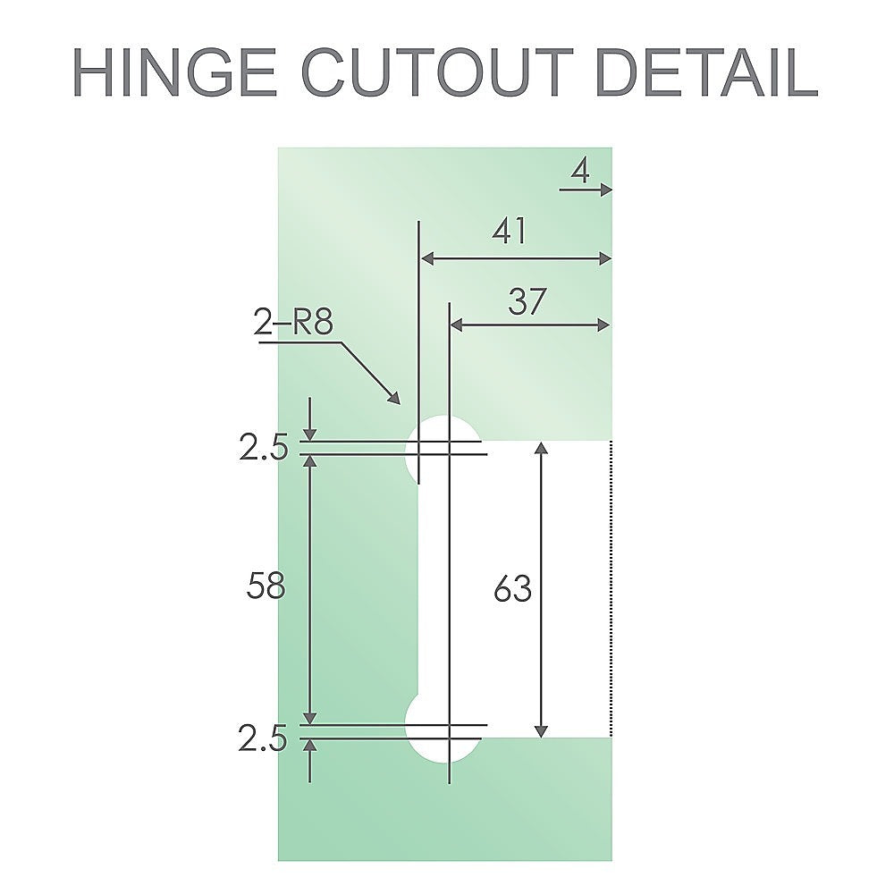 90 Degree Stainless steel Glass Shower Door L-Hinge in White