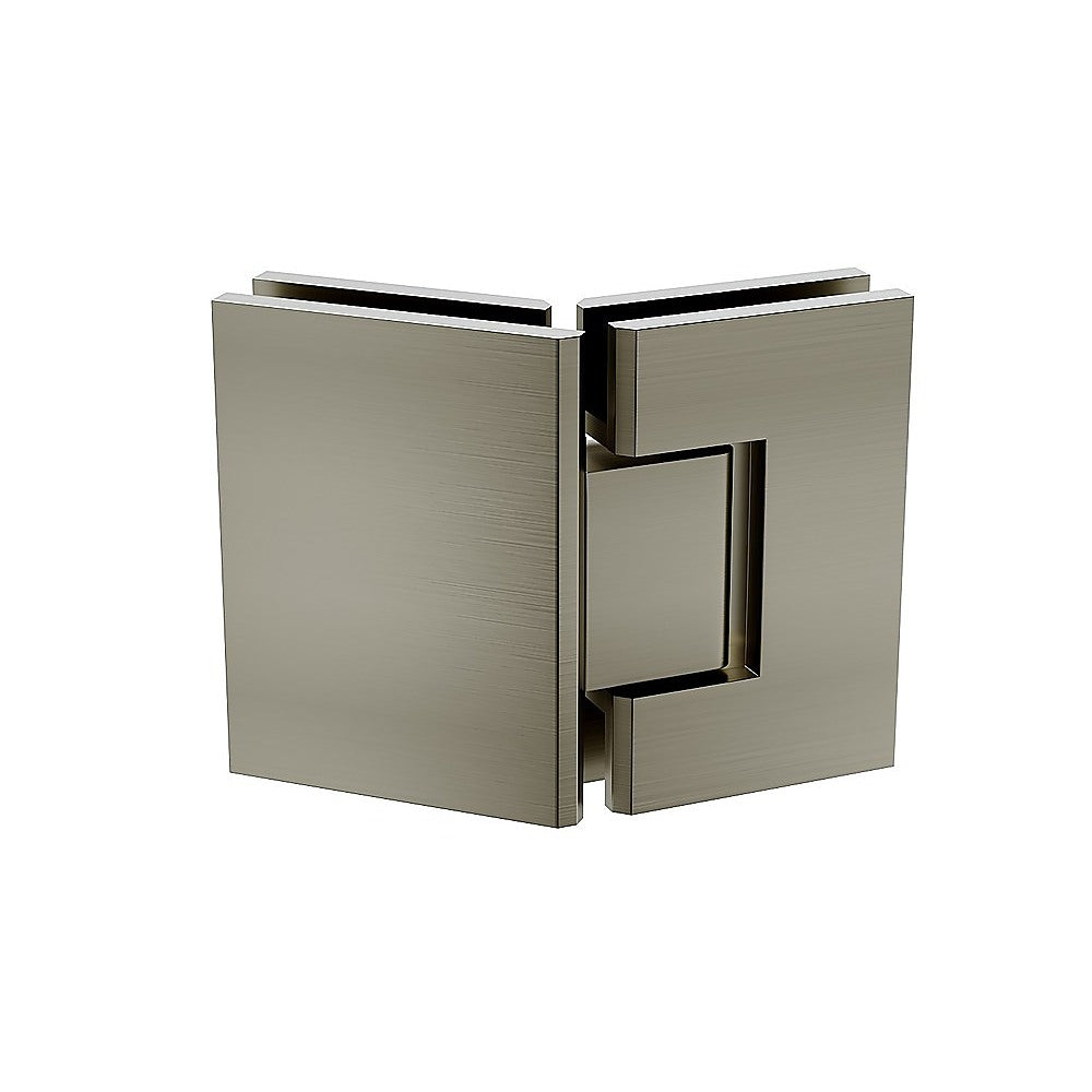 135 Degree Glass to Glass Brass Square Shower Hinge in Gunmetal