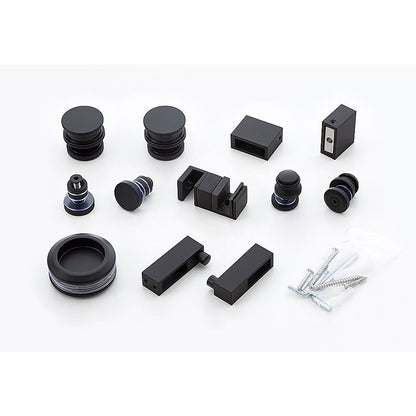 Frameless Glass Sliding Shower Door Hardware Rail Set Black V63-930961