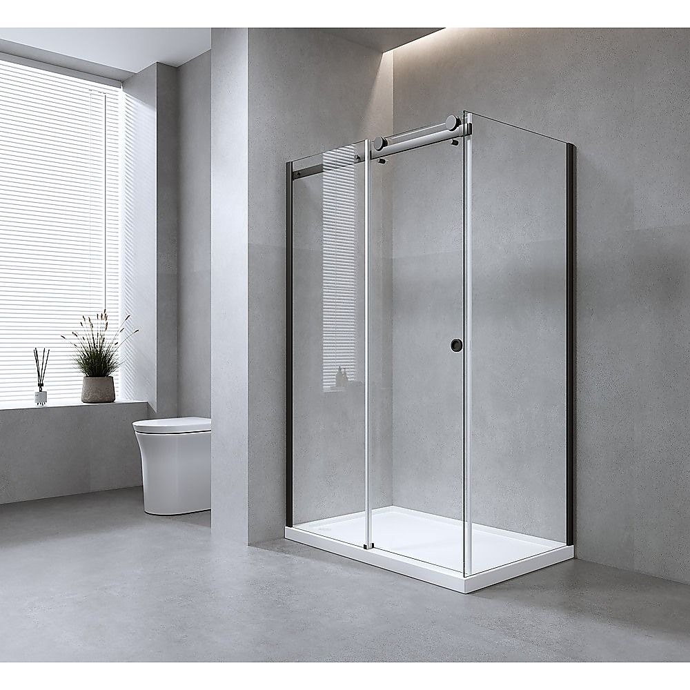 Frameless Glass Sliding Shower Door Hardware Rail Set Gold