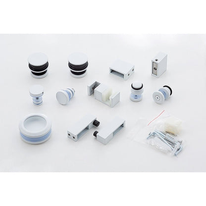 Frameless Glass Sliding Shower Door Hardware Rail Set White V63-931071