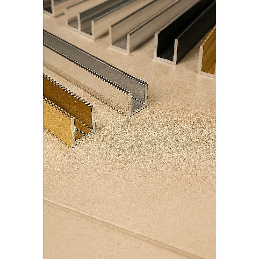 Glass Shower Screen 210cm Wall Channel in Gunmetal V63-931121