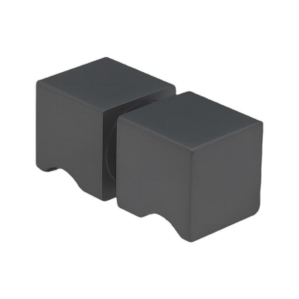 Brass Shower Door Square Knob Handle in Black