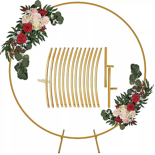 250cm Round Balloon Arch Frame Stand Gold V63-931191