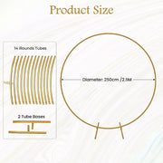 250cm Round Balloon Arch Frame Stand Gold V63-931191