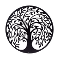 60cm Tree Of Life And Birds Round Metal Wall Garden Art Sculpture For Outdoor Decor V63-931321