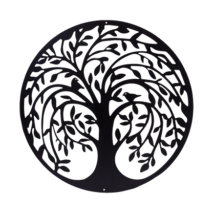 60cm Tree Of Life And Birds Round Metal Wall Garden Art Sculpture For Outdoor Decor V63-931321