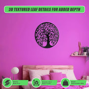 60cm Tree Of Life And Birds Round Metal Wall Garden Art Sculpture For Outdoor Decor V63-931321