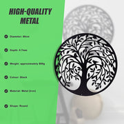 60cm Tree Of Life And Birds Round Metal Wall Garden Art Sculpture For Outdoor Decor V63-931321
