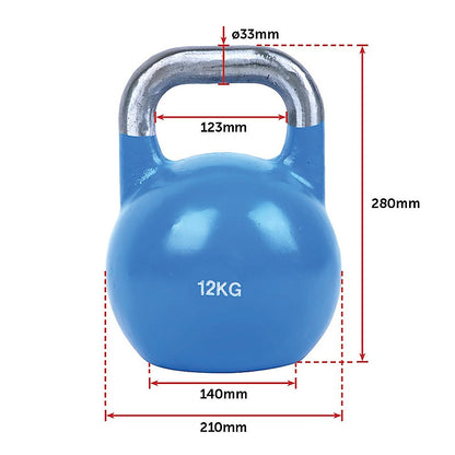 12kg Pro-Grade Steel Kettlebell - Heavy Duty Strength Training V63-931461