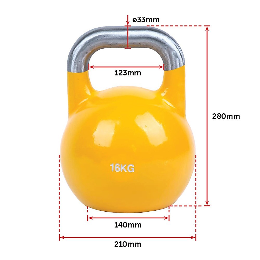 16kg Pro-Grade Steel Kettlebell - Heavy Duty Strength Training V63-931471