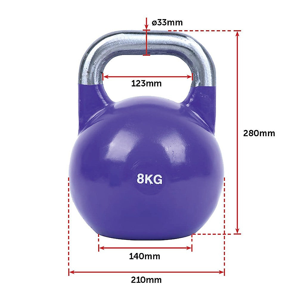 8kg Pro-Grade Steel Kettlebell - Heavy Duty Strength Training V63-931481