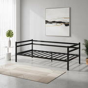 Single Daybed Metal Frame Sofa Premium Black Day Bed Steel Support V63-931491