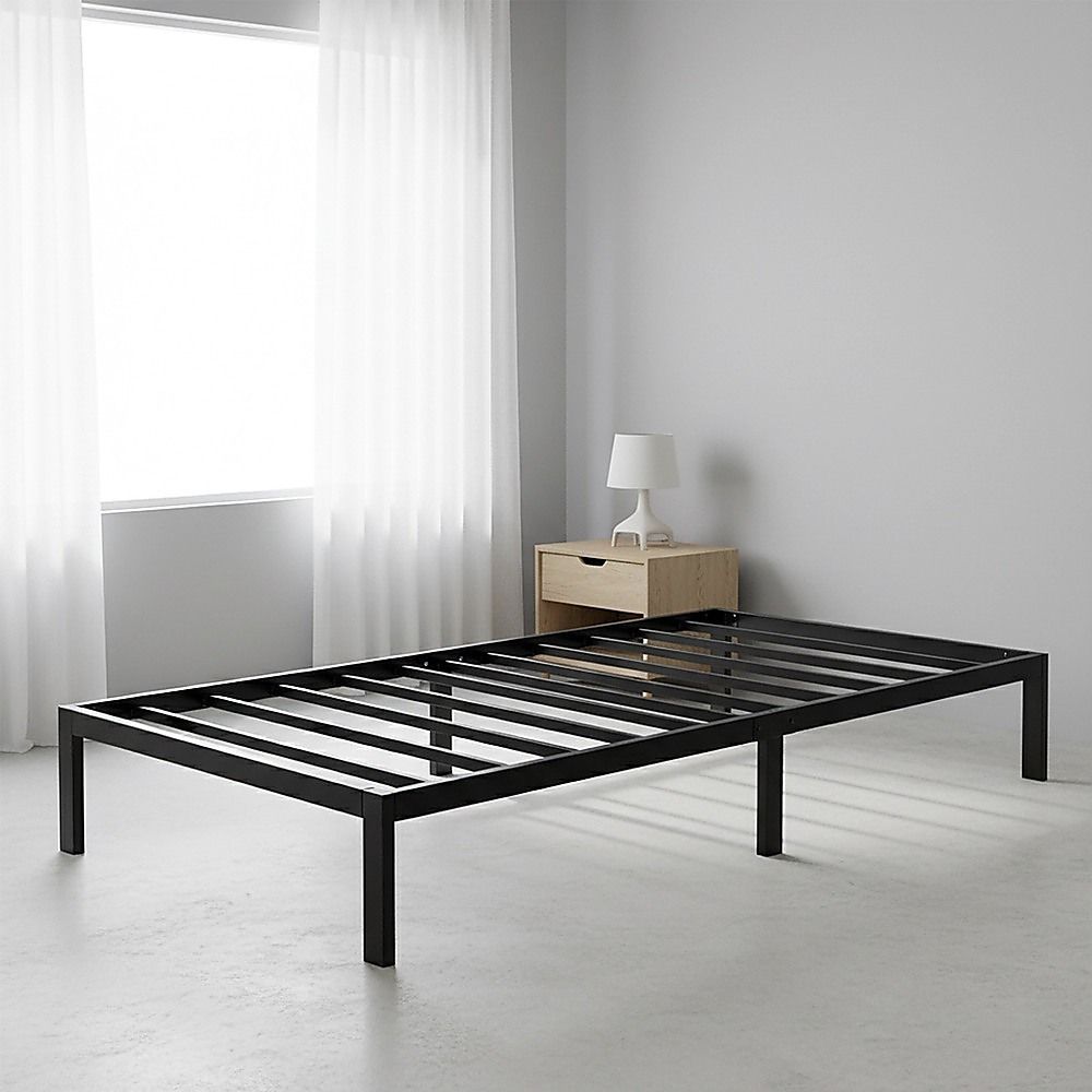 Single Full Metal Bed Frame Base - Sturdy Steel Bed Base for Australian Mattress V63-931601