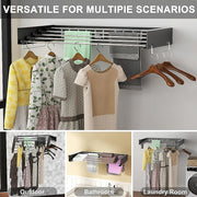 Collapsible Laundry Drying Rack - Wall Mounted Clothes Airer for Indoor or Outdoor V63-931821