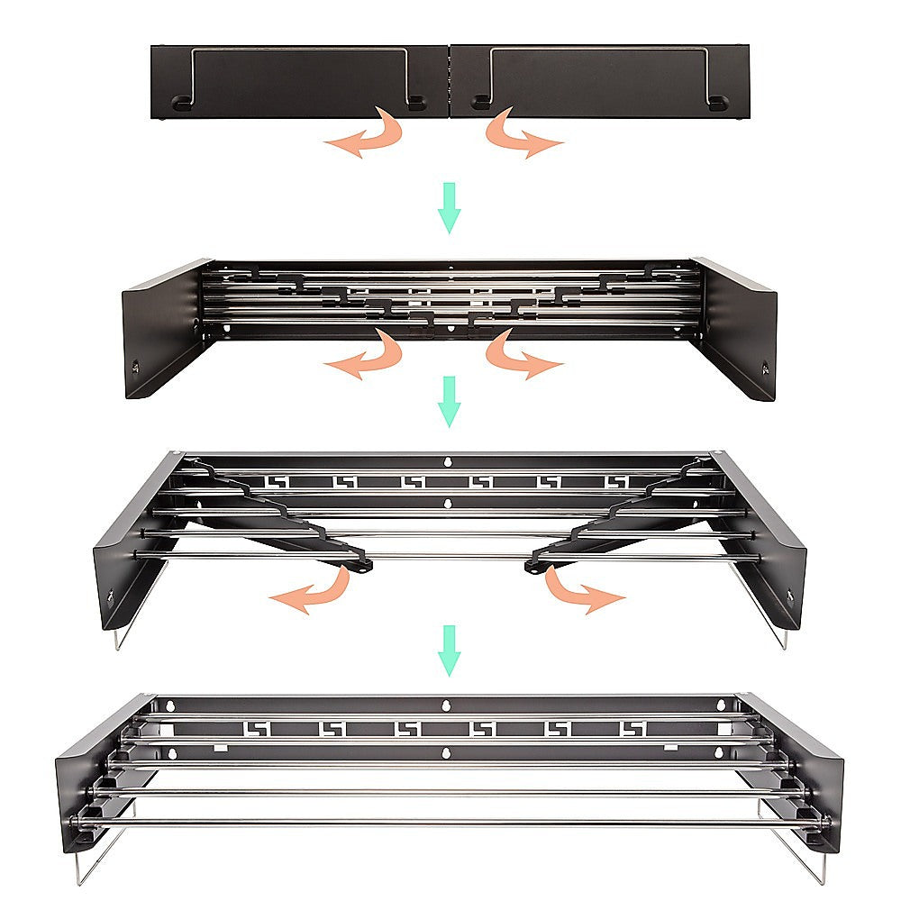 Collapsible Laundry Drying Rack - Wall Mounted Clothes Airer for Indoor or Outdoor V63-931821