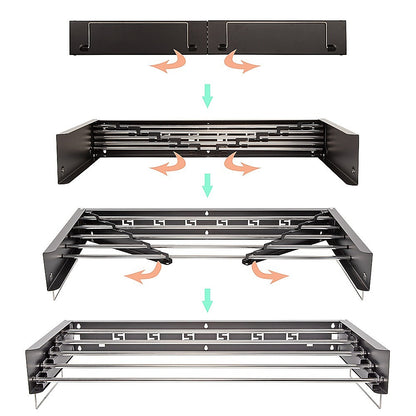 Collapsible Laundry Drying Rack - Wall Mounted Clothes Airer for Indoor or Outdoor V63-931821