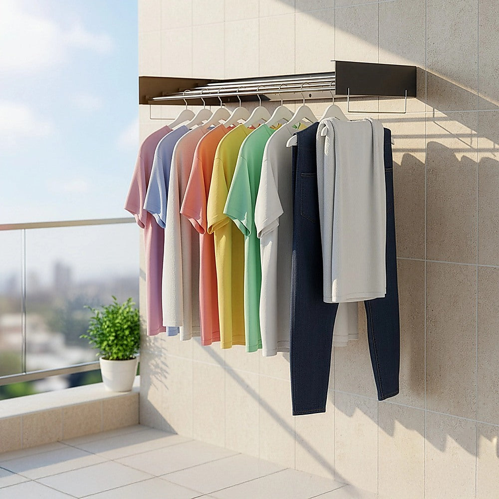 Collapsible Laundry Drying Rack - Wall Mounted Clothes Airer for Indoor or Outdoor V63-931821