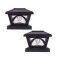 2 Pack Outdoor Flame Light Solar Post Deck Fence Cap V63-931871