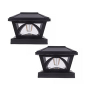 2 Pack Outdoor Flame Light Solar Post Deck Fence Cap V63-931871