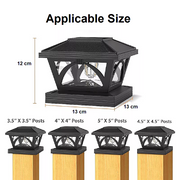 2 Pack Outdoor Flame Light Solar Post Deck Fence Cap V63-931871