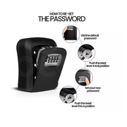 Lock Box Key Safe 4 Combination Outdoor Security Wall Mounted Weather Resistant Key Storage Box V63-931891