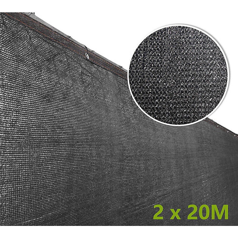 20m x 2m Fence Windscreen Privacy Screen Shade Cover Black Fabric Mesh Garden V63-931971
