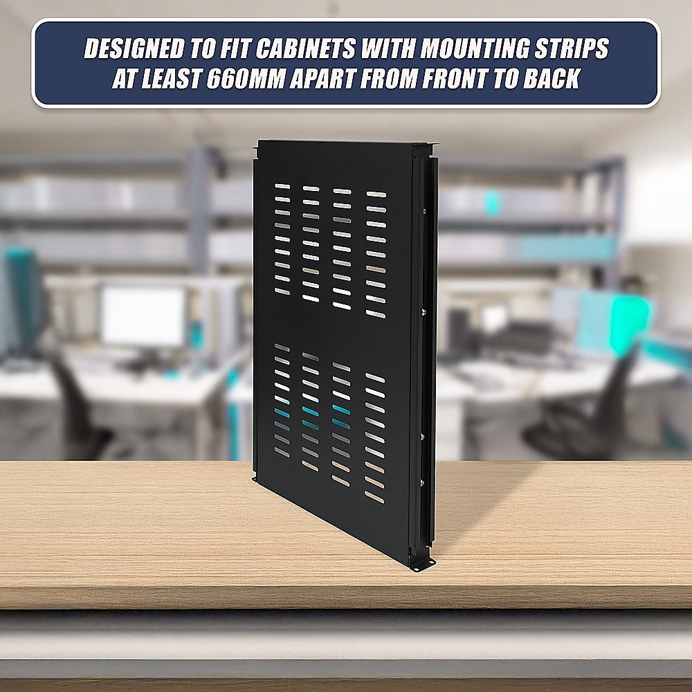 1U Sliding Server Rack Shelf 26 Inch Deep Vented for 19 Inch Cabinet V63-932021