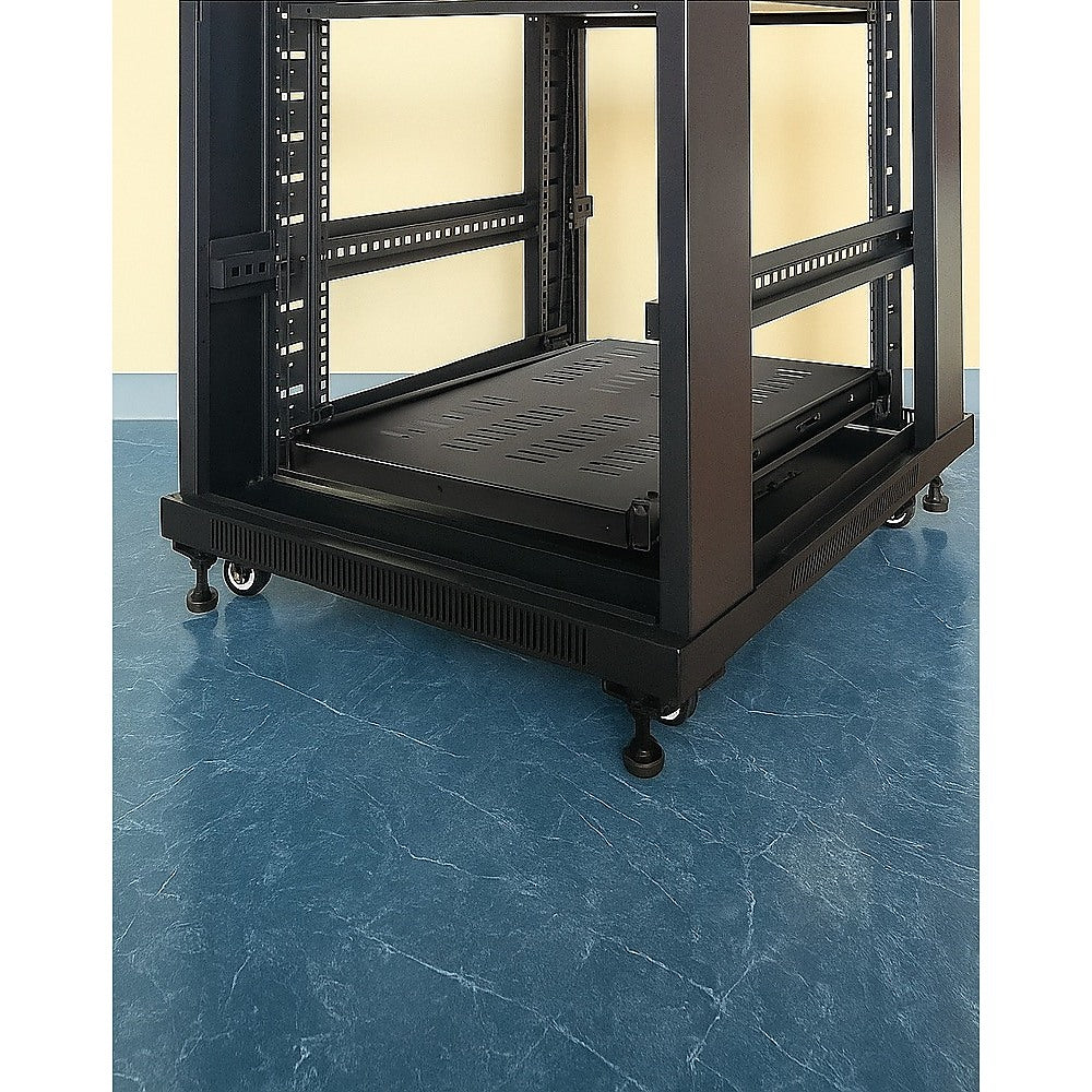 1U Sliding Server Rack Shelf 26 Inch Deep Vented for 19 Inch Cabinet V63-932021