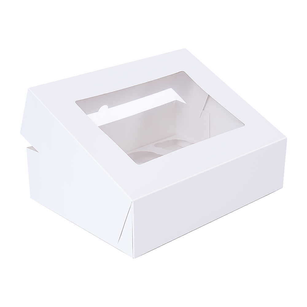 50pcs Cupcake Boxes 12-Hole Laminated Clear Window Face Boxes Favour V63-932041