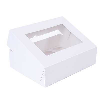 50pcs Cupcake Boxes 12-Hole Laminated Clear Window Face Boxes Favour V63-932041