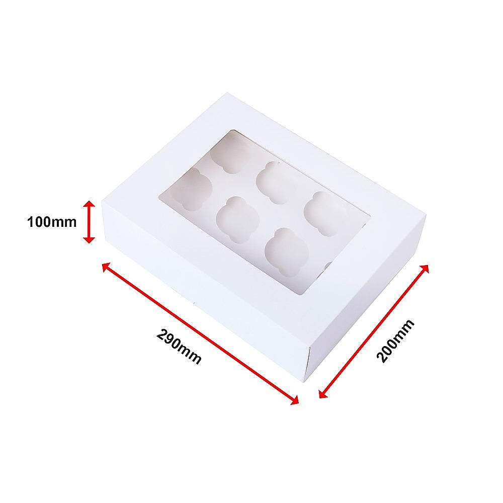 50pcs Cupcake Boxes 12-Hole Laminated Clear Window Face Boxes Favour V63-932041