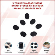 12pcs Hot Massage Stone Basalt Stones Kit Set Rock SPA Oiled Massage Tool V63-932051