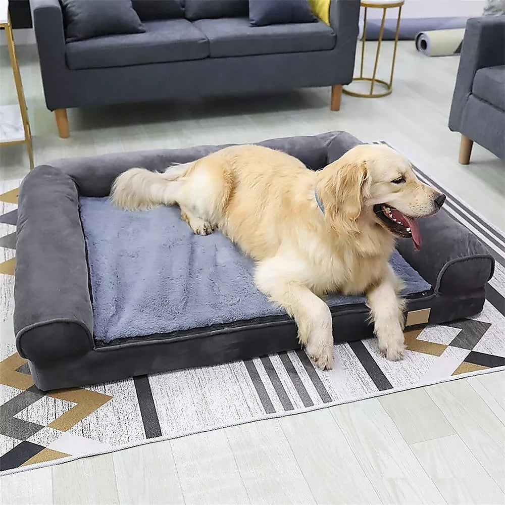XL Large Orthopedic Dog Bed 3-Side Comfort Bolster Padded Calming Mattress Bed V63-932121