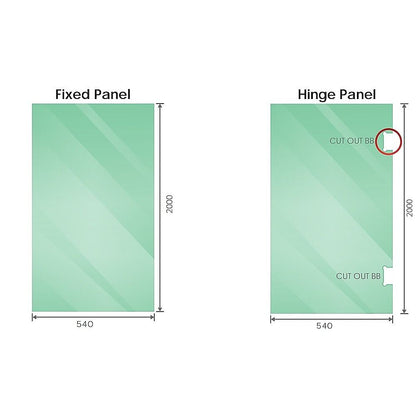 100cm Frameless Diamond Shower Screen - Chrome U-Brackets with Durable Brass Hinges V63-932271