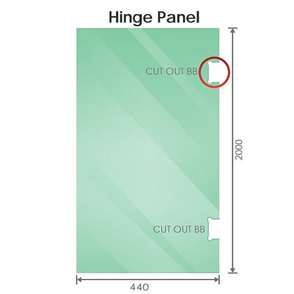 90cm Frameless Diamond Shower Screen - Chrome F-Brackets Detailing with Durable SS Hinges V63-932411