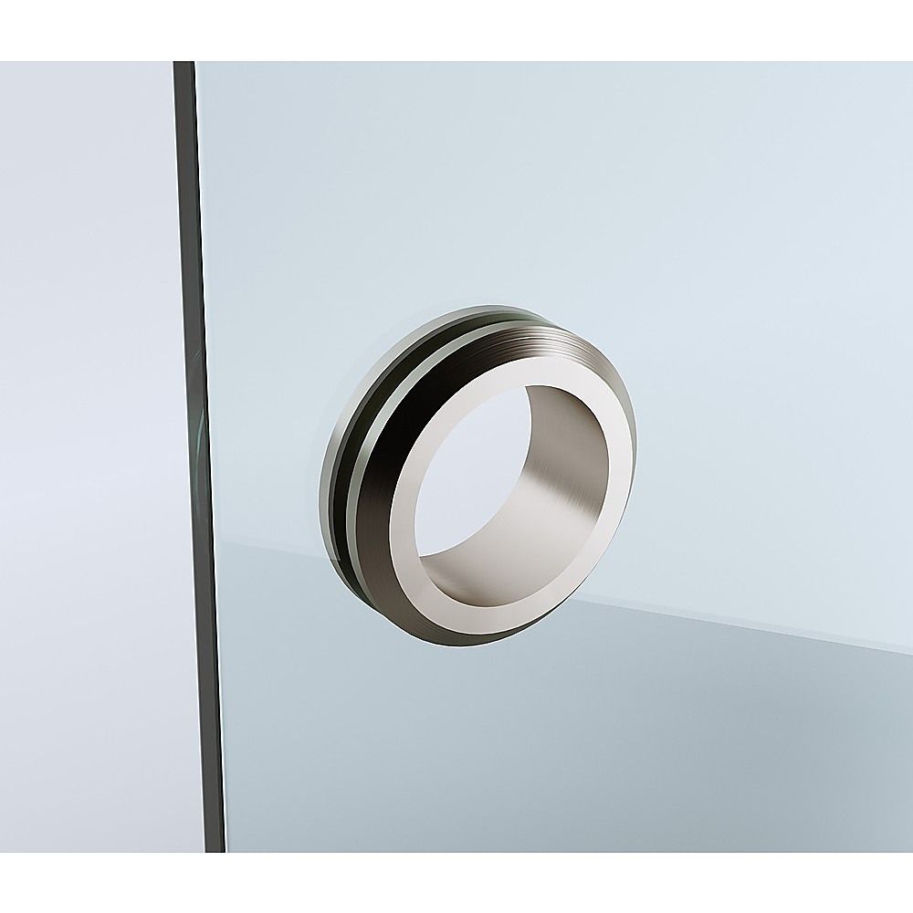 100cm Frameless Diamond Shower Screen - Nickel F-Brackets Detailing with Durable SS Hinges V63-932721