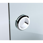 90cm Frameless Diamond Shower Screen with Chrome Channels and Brass Hinges V63-932781