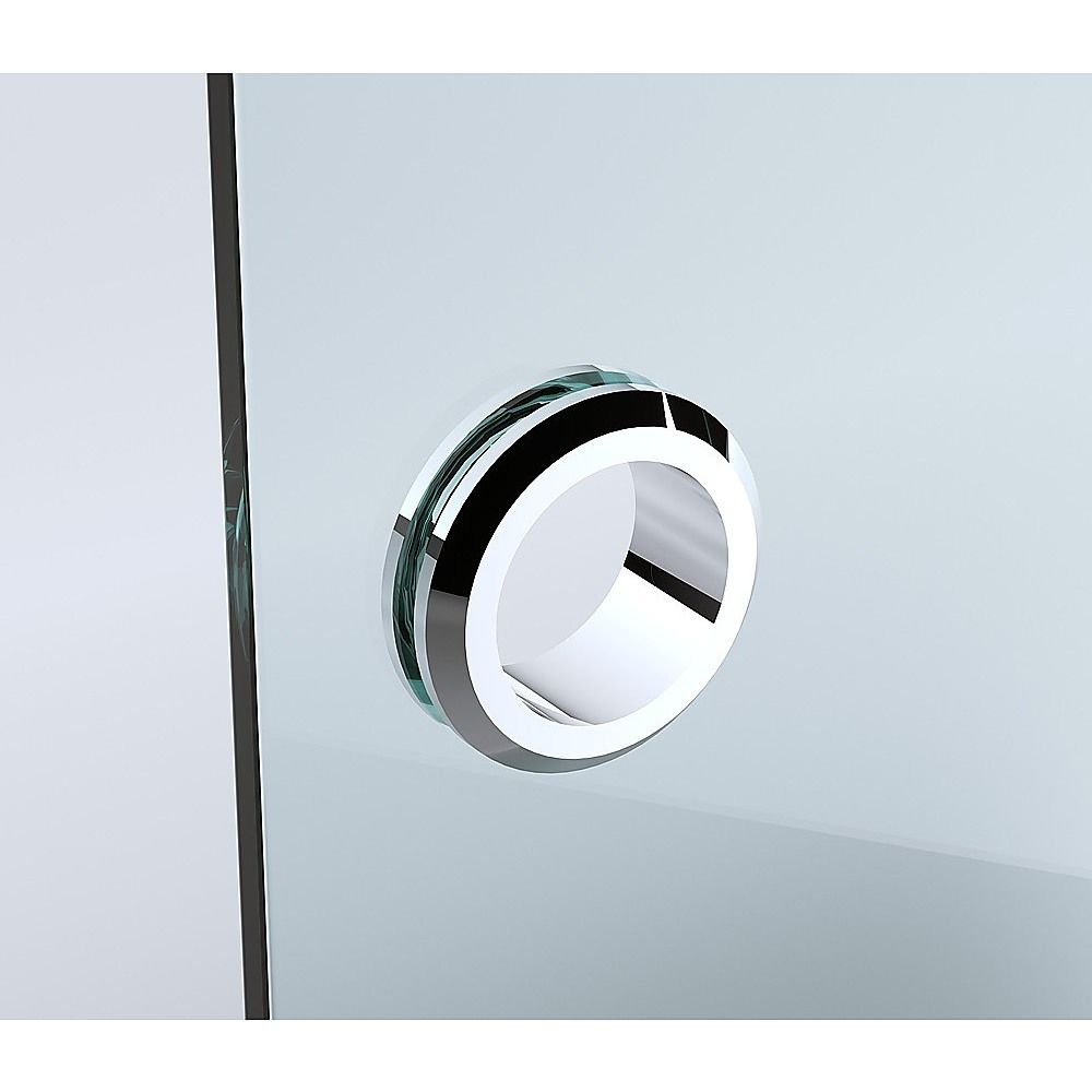 90cm Frameless Diamond Shower Screen with Chrome Channels and Brass Hinges V63-932781
