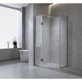 90cm Frameless Diamond Shower Screen with Black Channels and Brass Hinges V63-932791